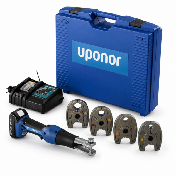 AANBIEDING: Uponor Accu-Perstang Mini 2 + Persbekken 16/20/25/32MM + Oplader + Koffer